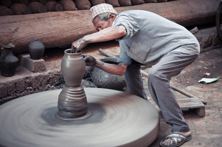 Potter in Bhaktapur, Nepal