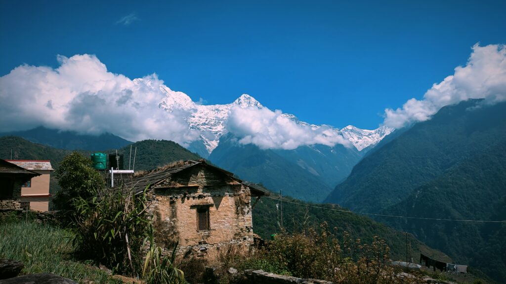 Postcards from My Ghandruk Trip: A Serene Spring Escape in the Himalayas, Saru's Postcards, Sarus Postcards , Ghandruk travel blog, Ghandruk trip in spring, Annapurna village trek, Himalayan village Nepal, Ghandruk sunrise view, Spring in Ghandruk, Nepal trekking April, Macchapucchre, Mountain View Nepal